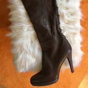 Stuart Weitzman over the knee brown leather boots  Like New